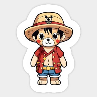 Cute straw hat bear kawaii Sticker